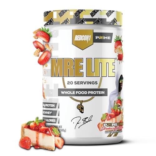 REDCON1 MRE Lite Whole Food Protein, Strawberry Cheesecake, 1.39 lb, 20 Servings