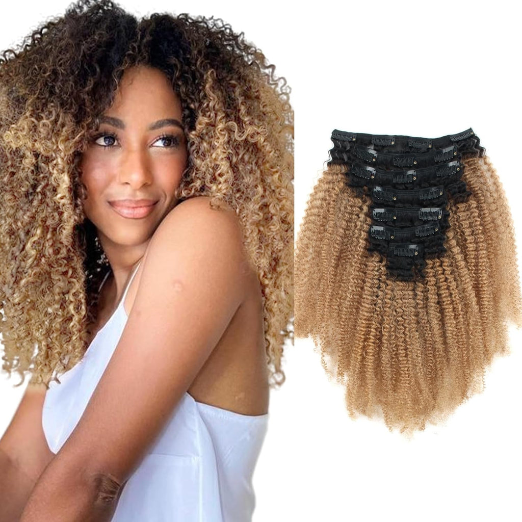 RIO Kinky Gold Human Hair Clip-In Extensions
