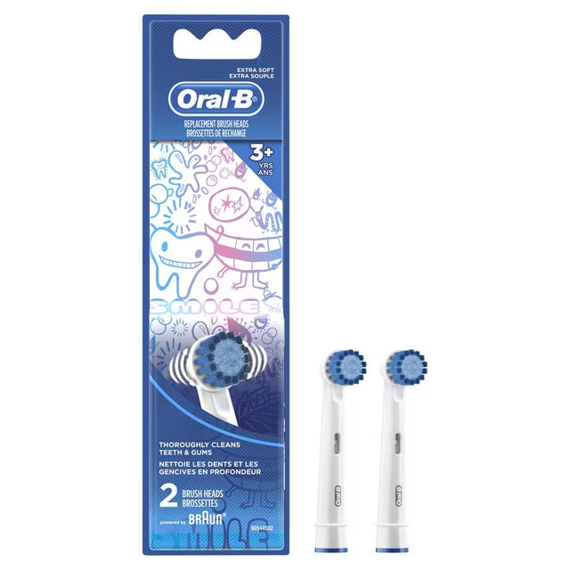 Oral-B Kids Extra Soft Replacement Brush Heads EBS17, 2 Count, Ages 3+