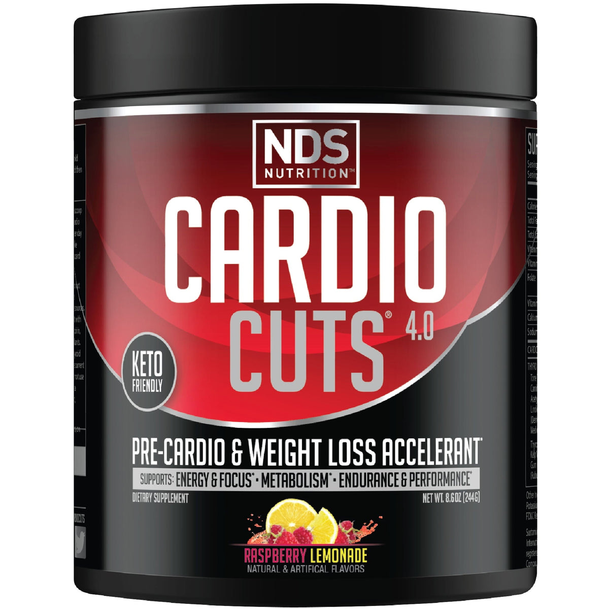 NDS Nutrition Cardio Cuts 4.0 Pre-Cardio, Raspberry Lemonade, 20 Servings