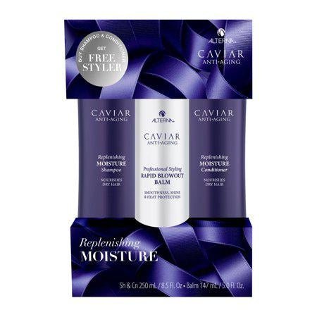 Alterna Caviar Anti-Aging Replenishing Moisture Set with Rapid Blowout Balm