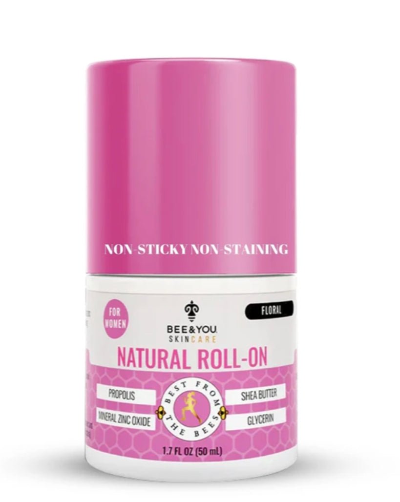 Bee & You Natural Roll-On Deodorant for Women, Floral, 1.7 oz
