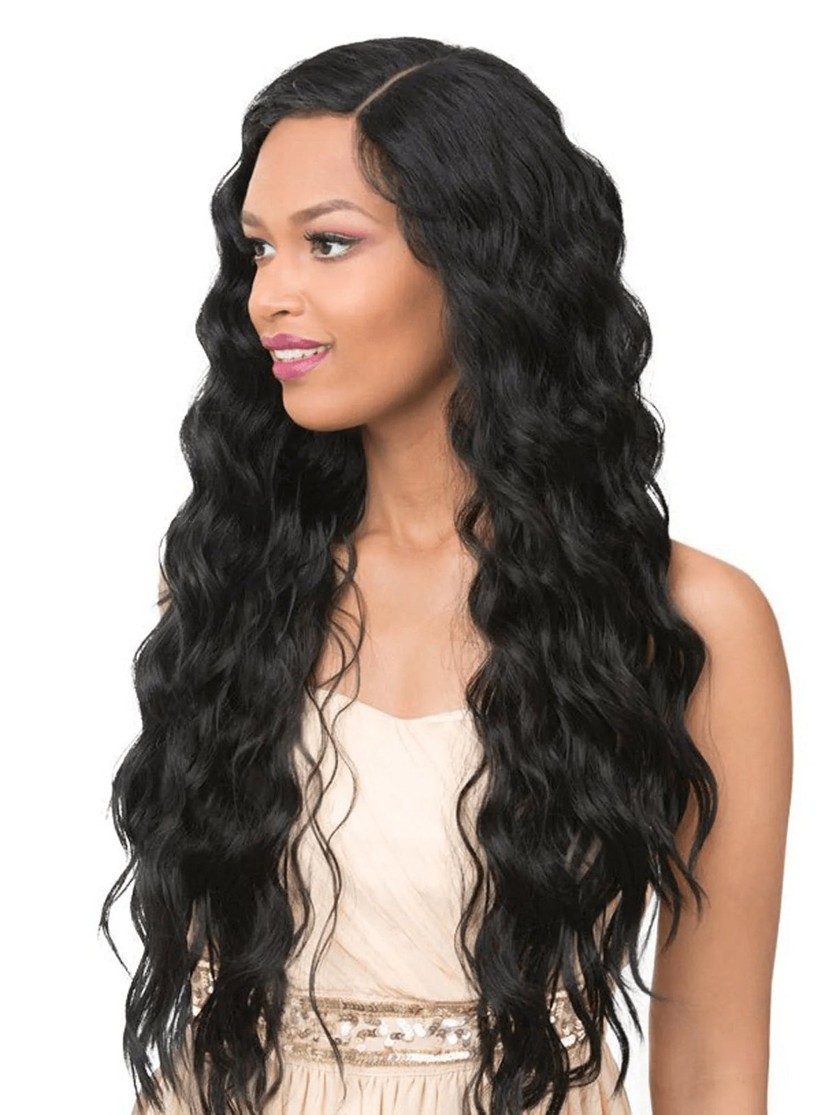 It's a Wig Ciao Bella Deep Lace Part Synthetic Wig, Black to Burgundy TTPMIST99J