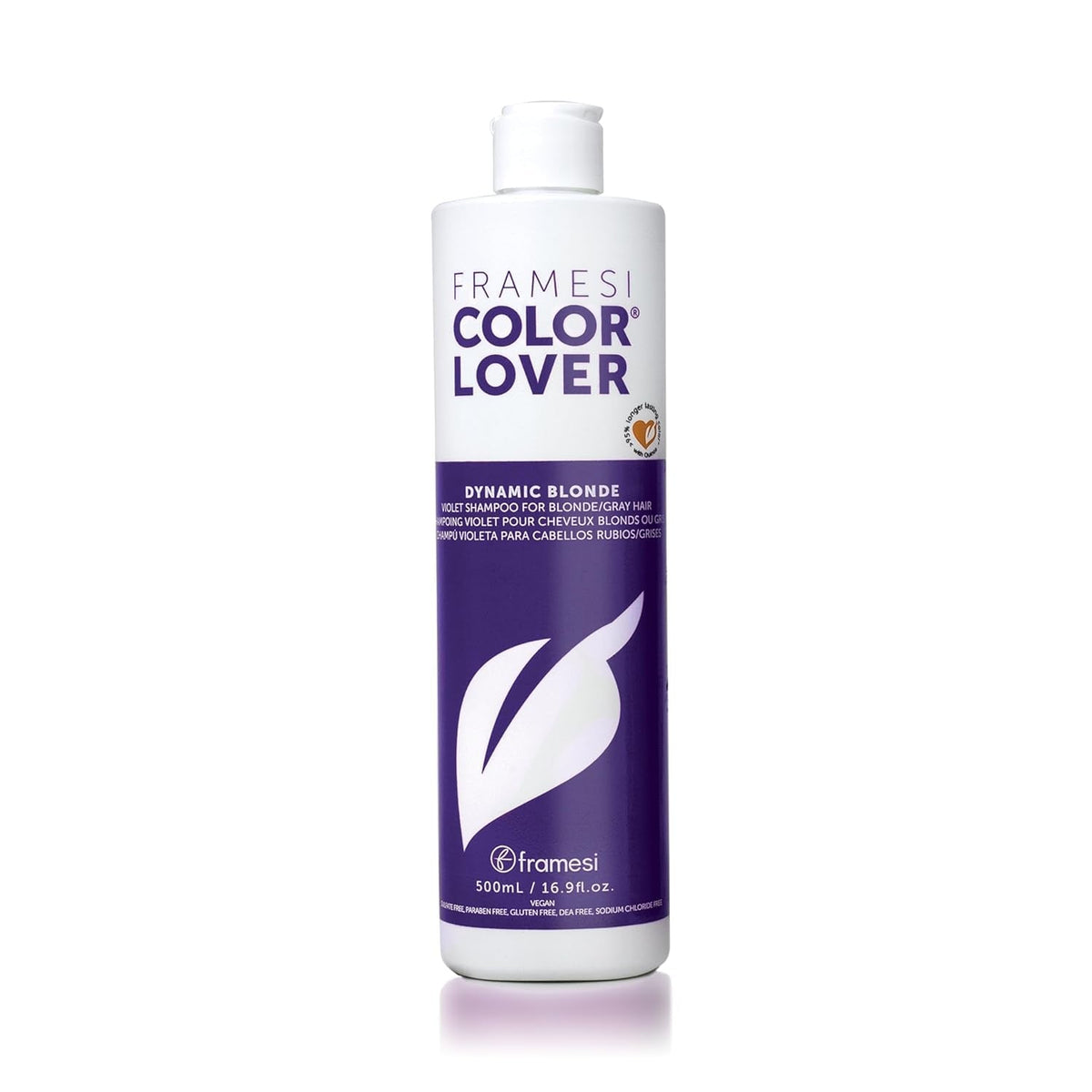 Framesi Color Lover Dynamic Blonde Purple Shampoo, Sulfate Free, 16.9 oz