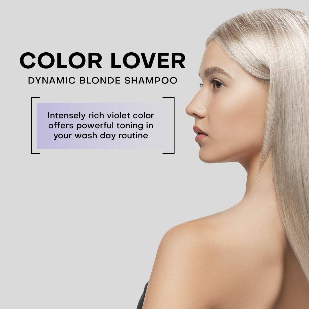 Framesi Color Lover Dynamic Blonde Purple Shampoo, Sulfate Free, 16.9 oz