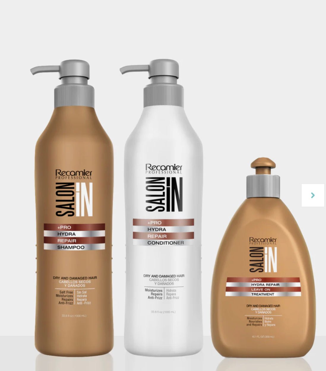 Recamier Salon In Hydra Repair Kit: Shampoo & Conditioner 33.8 oz + Leave-In