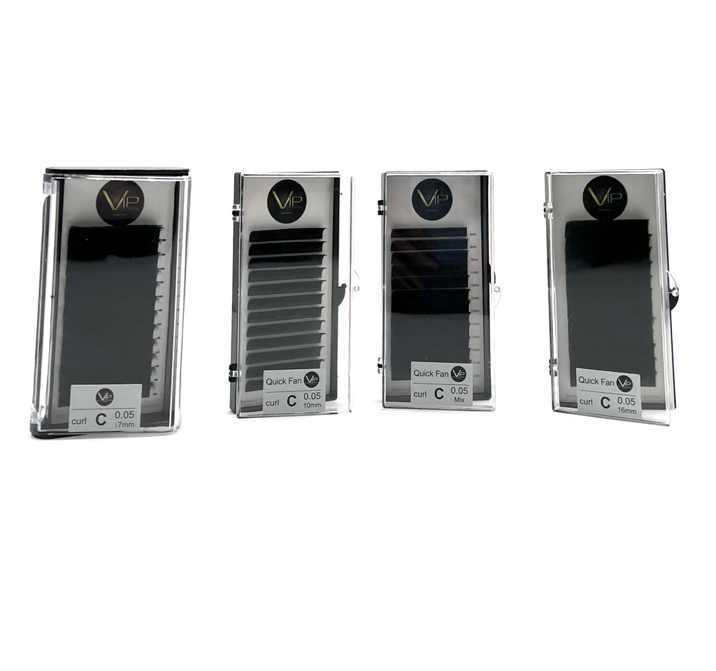VIP Quick Fan Lash Extensions 0.05 mm C Curl | 12-Line Tray