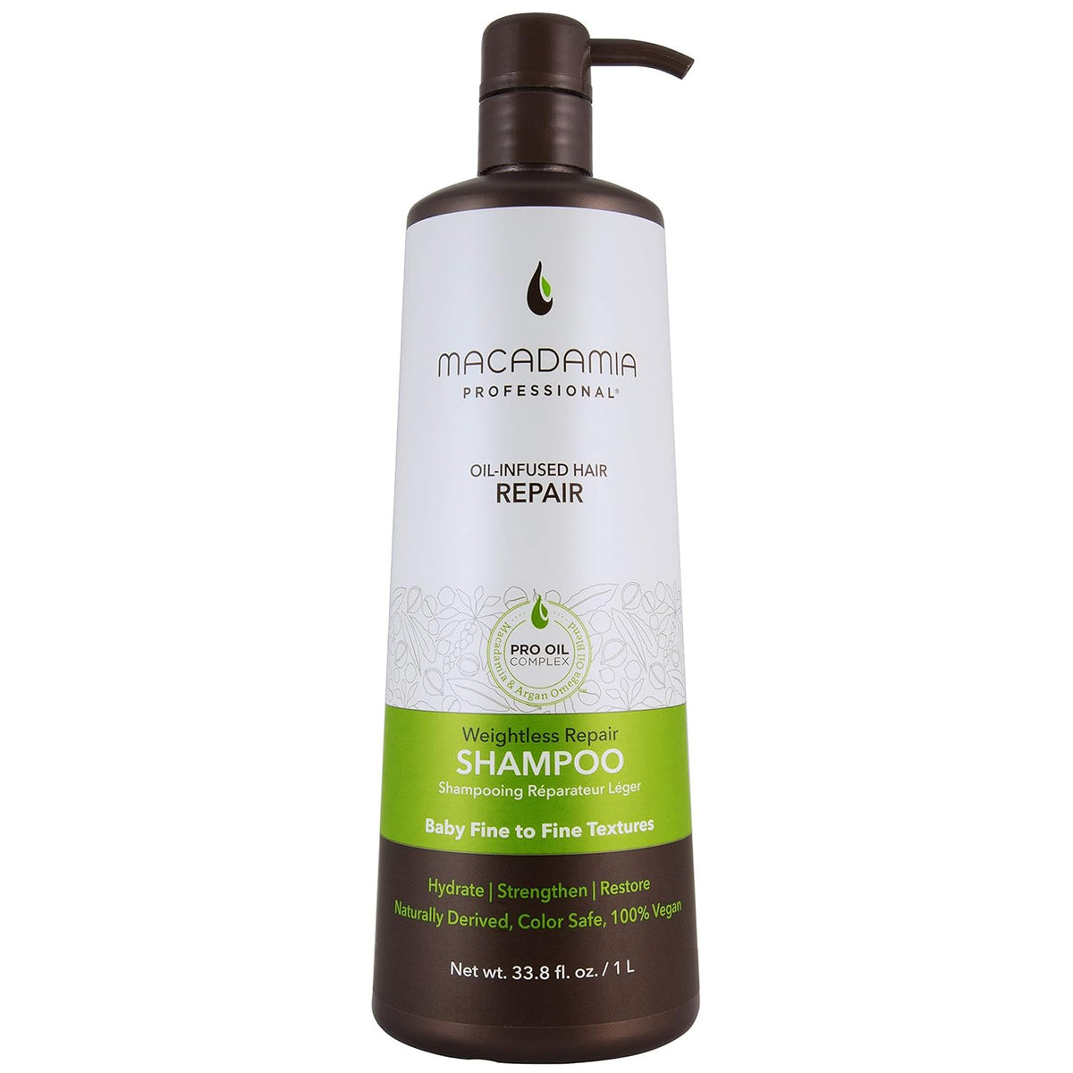 Macadamia Professional Weightless Repair Shampoo, Sulfate Free, 33.8 oz