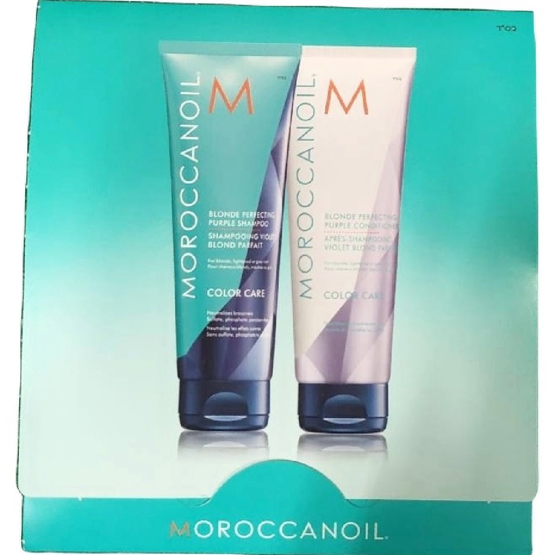 Moroccanoil Blonde Perfecting Purple Shampoo & Conditioner 0.35 oz, 2-Pack