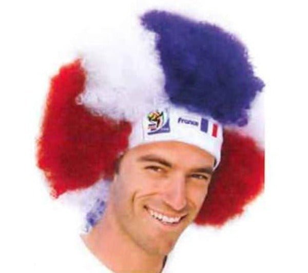 France World Cup Soccer Afro Wig 25-Count Case Pack – Official FIFA