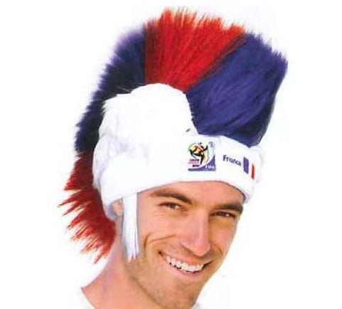 France World Cup Soccer Mohawk Wig 25-Count Case Pack – Official FIFA