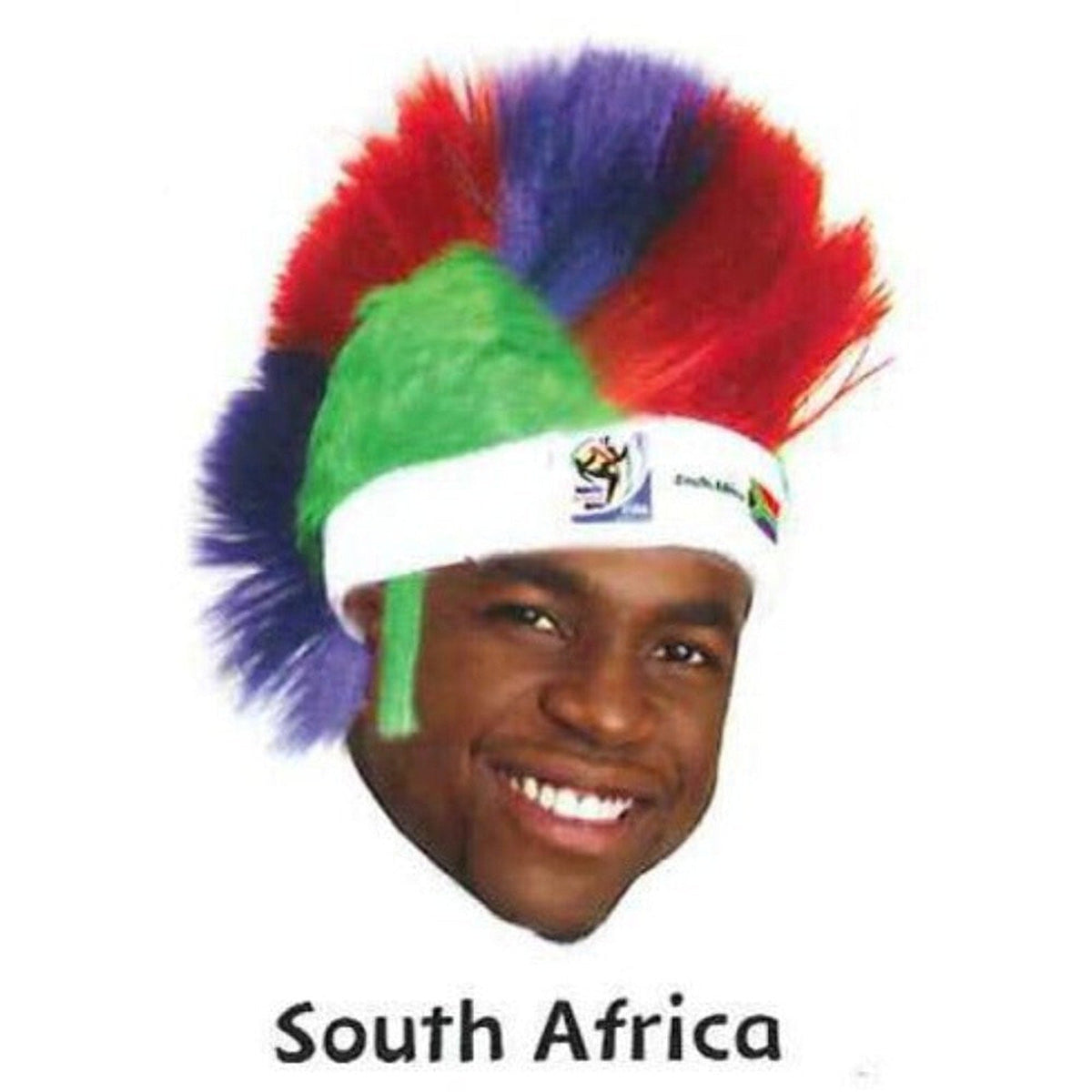 South Africa World Cup Soccer Mohawk Wig 25-Count Case Pack – Official FIFA