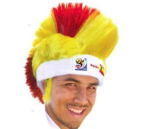 Spain World Cup Soccer Mohawk Wig 25-Count Case Pack – Official FIFA