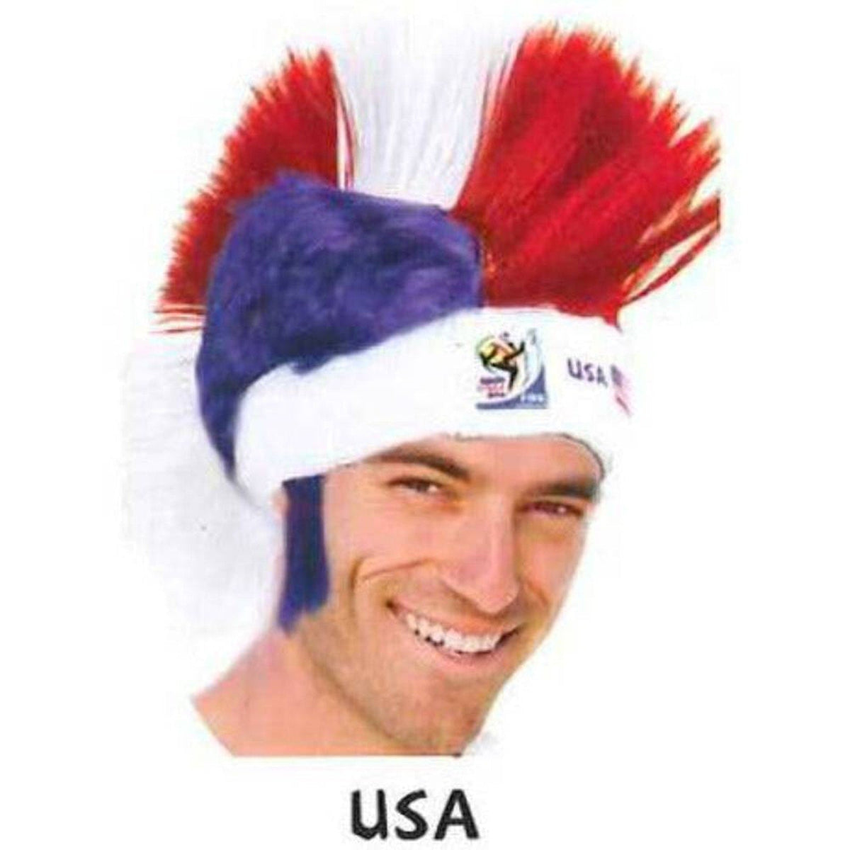 USA World Cup Soccer Mohawk Wig 25-Count Case Pack – Official FIFA