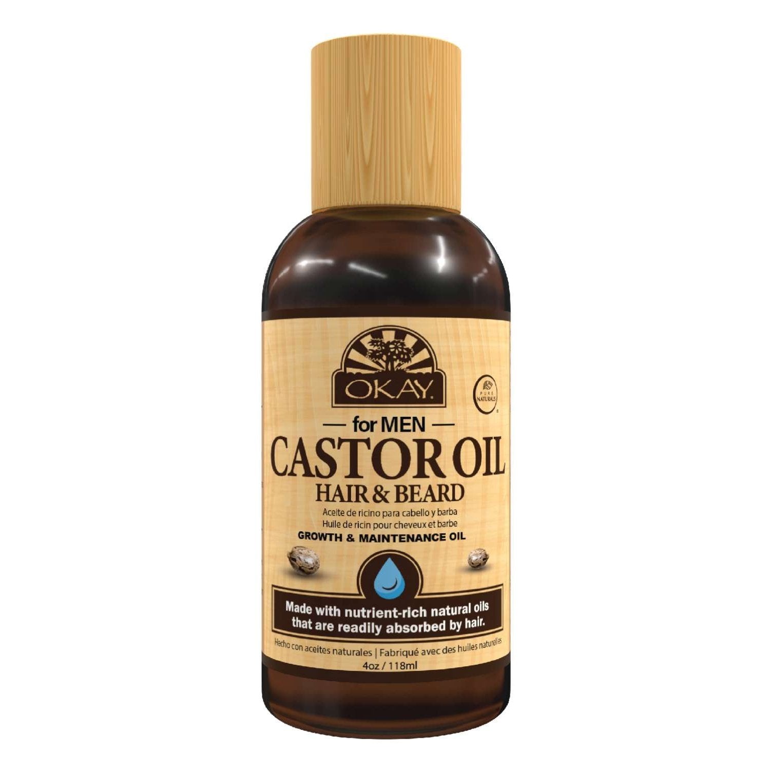 Okay Men Castor Oil Beard And Hair Growth Oil Light Weight