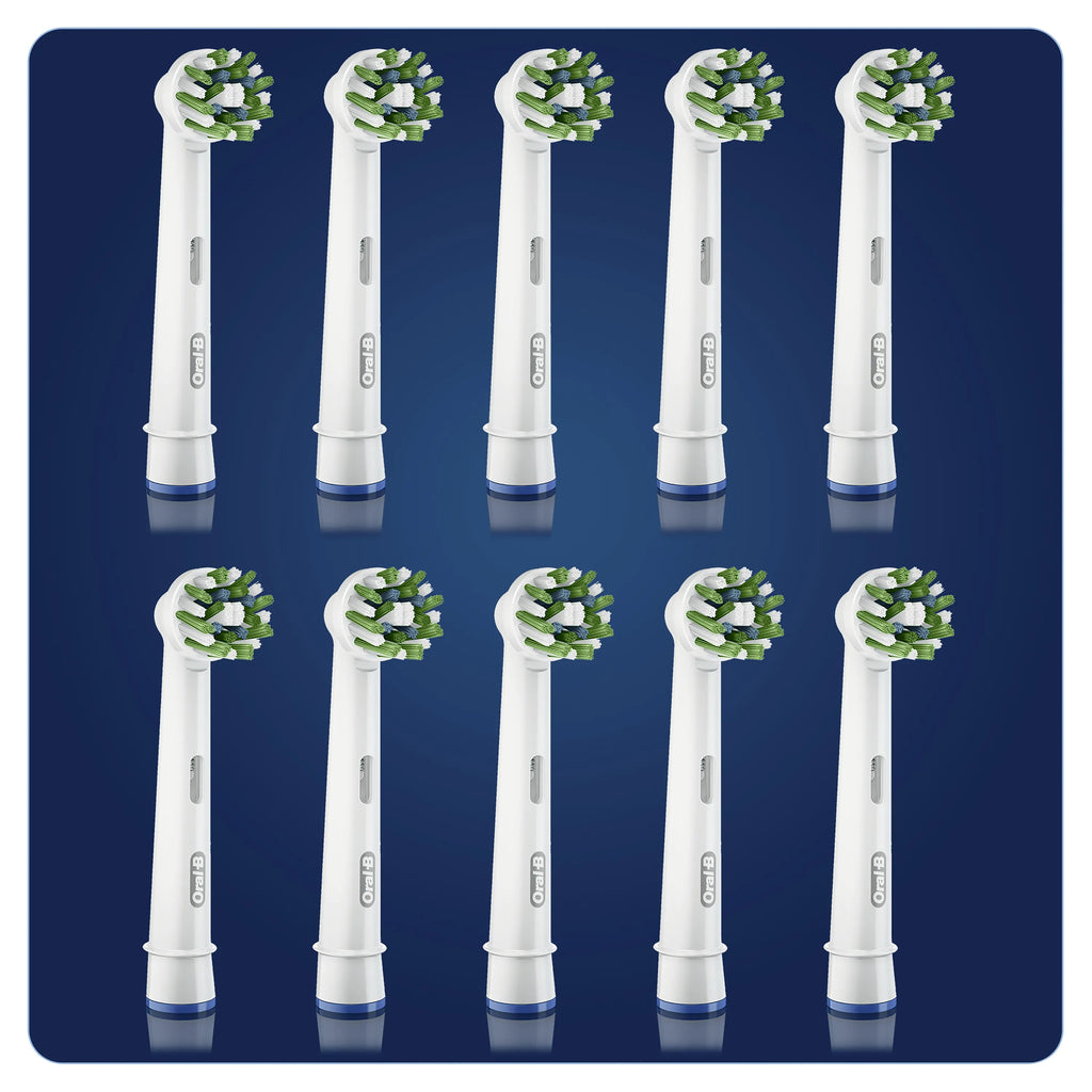 Oral-B CrossAction CleanMaximiser Brush Heads EB50-10, 10-Pack, White