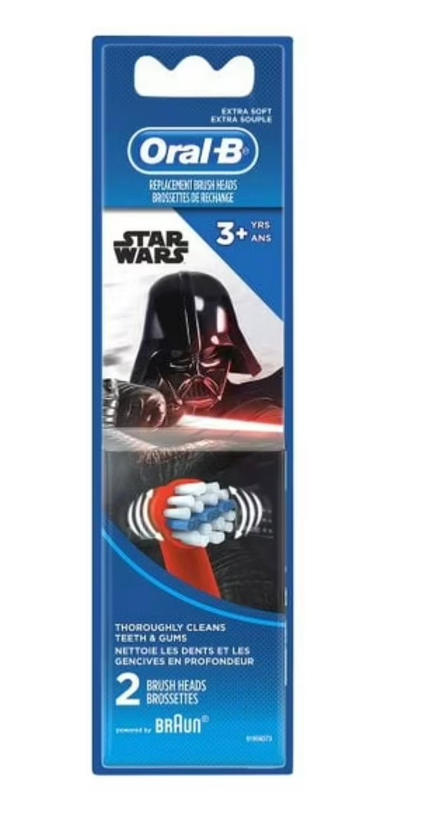Oral-B Kids Star Wars Extra Soft Replacement Brush Heads, 2 Count, Ages 3+