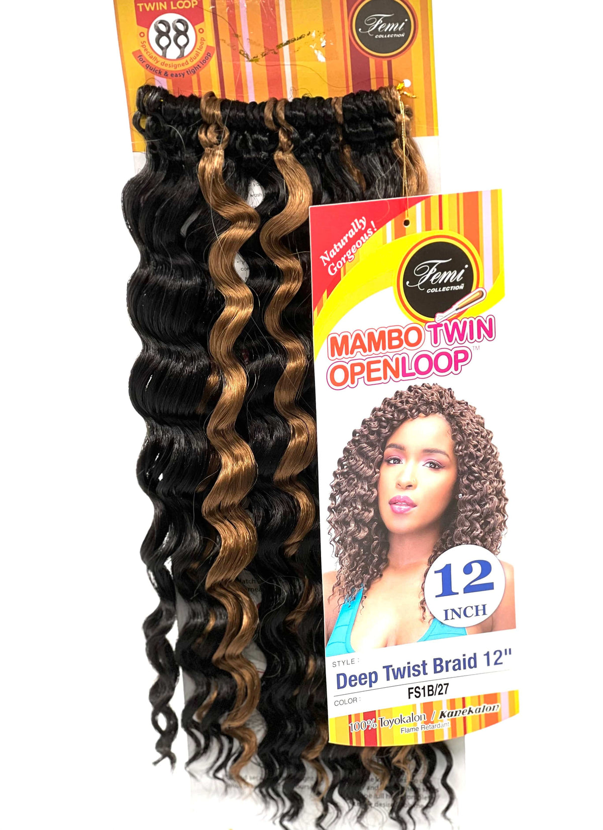 Femi Collection Mambo Twin Open Loop Deep Twist Braid 12 in