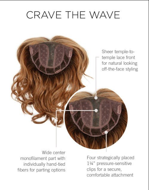 Raquel Welch Crave the Wave Top-of-Head Pageboy Hair Piece, SS12/22 Cappuccino