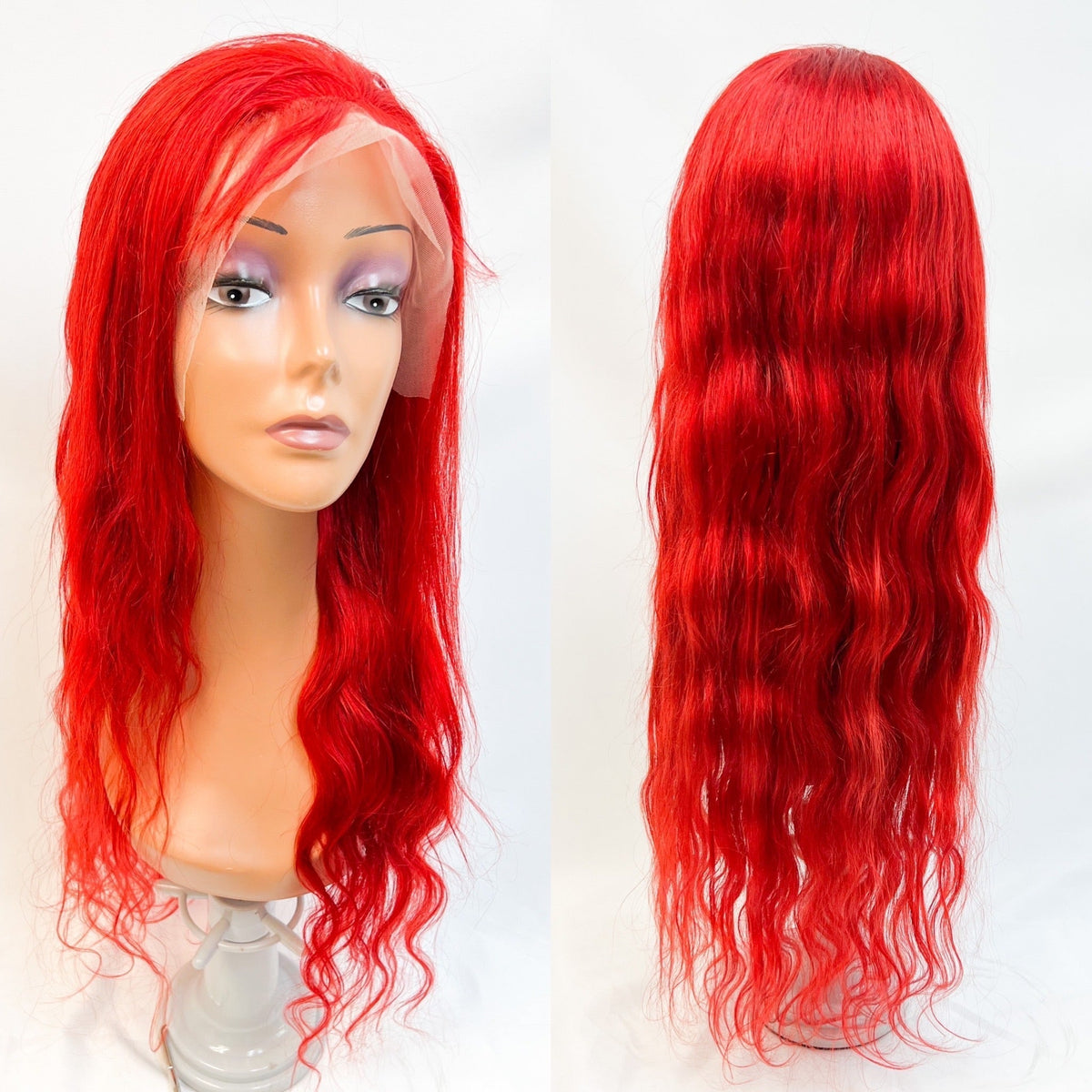 Rio Body Wave Lace Front Human Hair Wig, Red, Size 26''