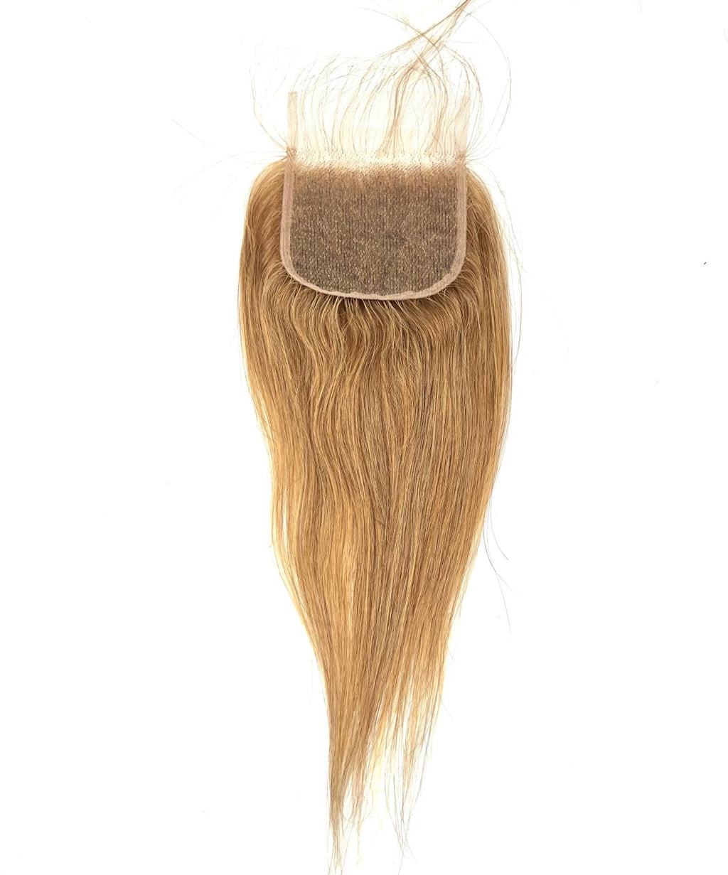 Rio Straight 4x4 Human Hair Closure Hairpiece Color 27 - Choose Size