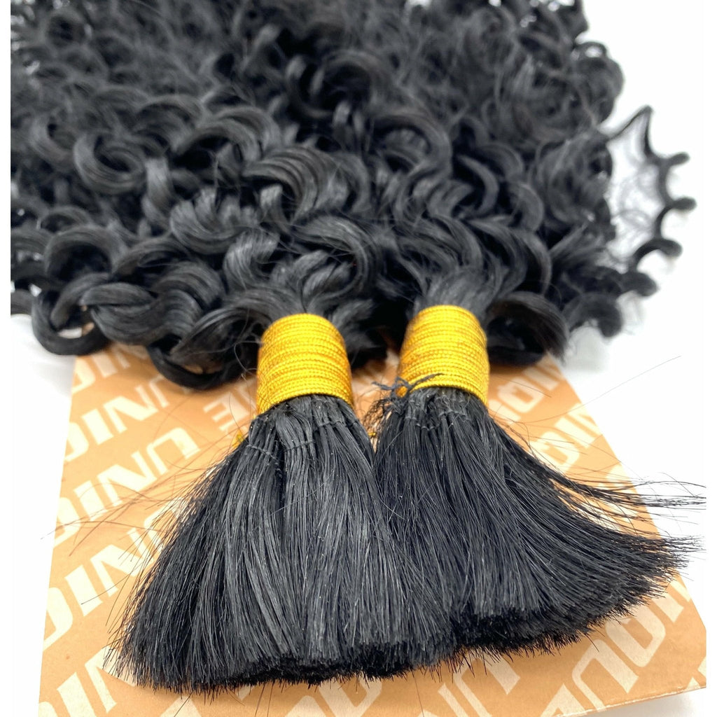 Unique's 100% Human Hair Jerri Curl Bulk 18 Inch