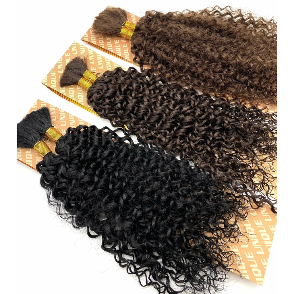 Unique's 100% Human Hair Jerri Curl Bulk 18 Inch