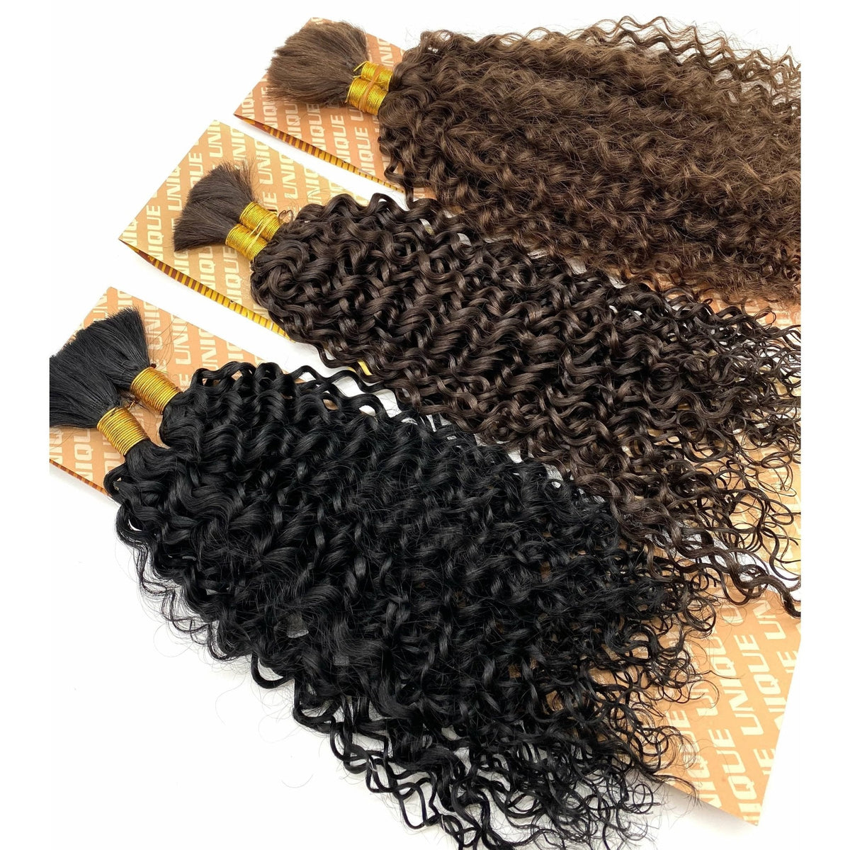 Unique's 100% Human Hair Jerri Curl Bulk 18 Inch