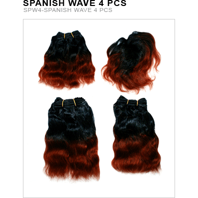 Unique's 100% Human Hair Spanish Wave 4 Piece