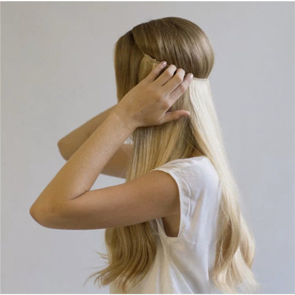 VIP BandX Halo System – 100% Human Hair Extensions, Silky Straight 24" with Clip