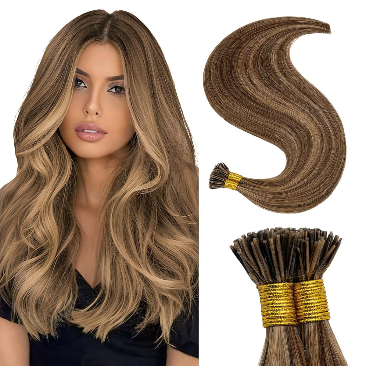 VIP I-Tip System – Keratin Human Hair Extensions, Straight 18" (100g)