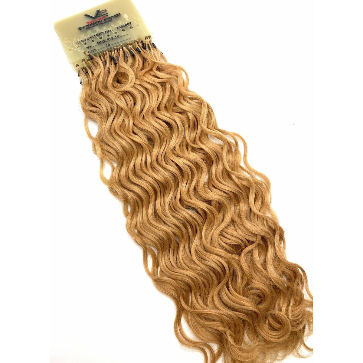 VIP RineX System – Cylinder Loop Human Hair Extensions, Curly 18" (100 Strands)