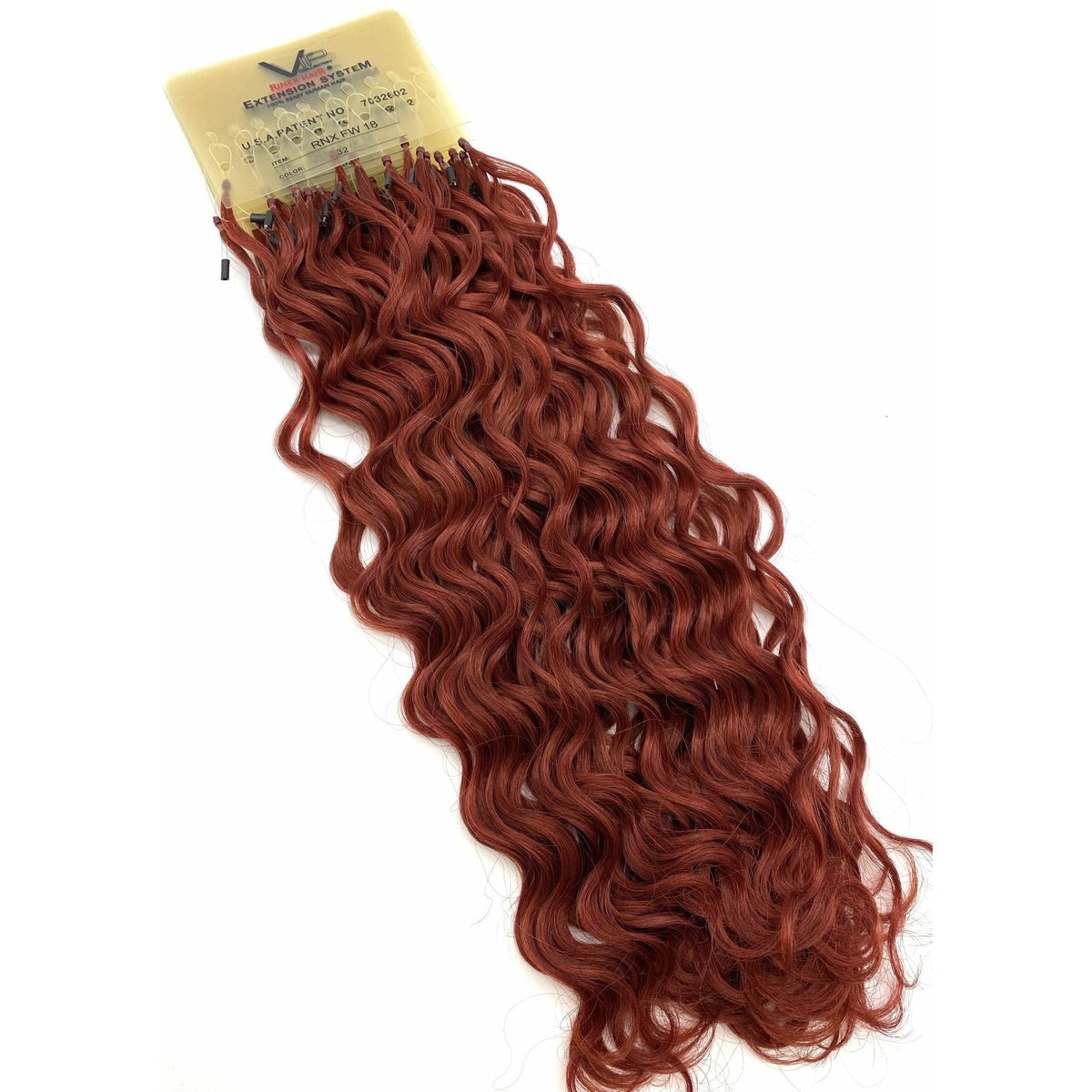 VIP RineX System – Cylinder Loop Human Hair Extensions, Curly 18" (100 Strands)