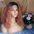VIP Black Root to Rose Pink Body Wave Synthetic Lace Front Wig Style 035