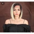 VIP Off Black to Bleach Blonde Straight Bob Synthetic Lace Front Wig 1B/613 (4)