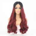 VIP Off Black to Burgundy Body Wave Synthetic Lace Front Wig 24" T1B/118 (79)