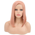 VIP Extensions Rose Pink Straight Bob Synthetic Lace Front Wig 14" 1532 (59)