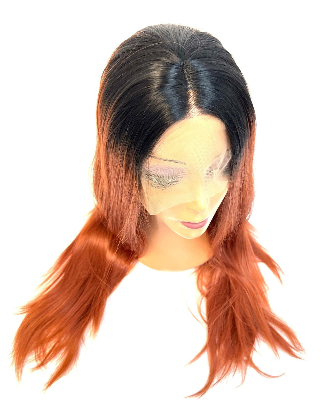 VIP Off Black to Dark Auburn Wavy Synthetic Lace Front Wig 24" 1B/33 (17)