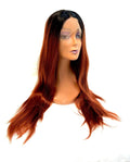 VIP Off Black to Dark Auburn Wavy Synthetic Lace Front Wig 24" 1B/33 (17)