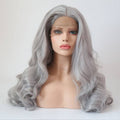 VIP Extensions Silver Grey Body Wave Synthetic Lace Front Wig 24" 0906 (63)