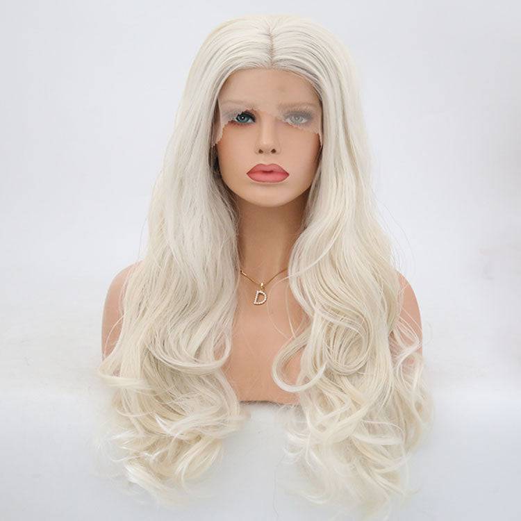 VIP Extensions Platinum White Body Wave Synthetic Lace Front Wig 24" 60 (55)
