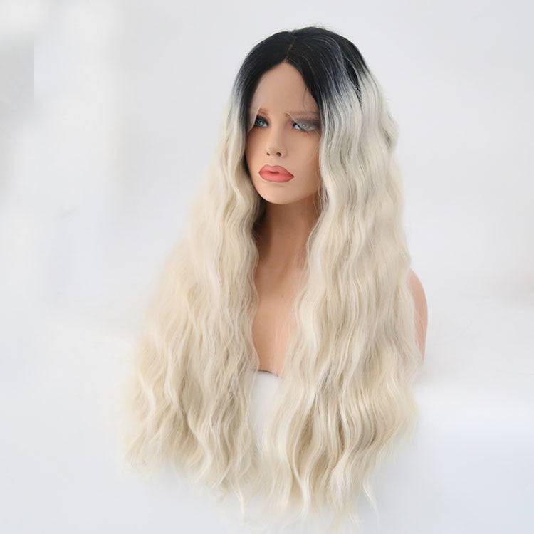 VIP Off Black to Platinum Blonde Wavy Synthetic Lace Front Wig 24" T1B/0809 (42)