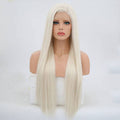 VIP Extensions Platinum White Straight Synthetic Lace Front Wig 24" 60 (54)