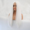 VIP Extensions Platinum White Straight Synthetic Lace Front Wig 24" 1001 (66)
