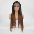VIP Off Black to Light Auburn Braided Synthetic Lace Front Wig 24" T1B/30