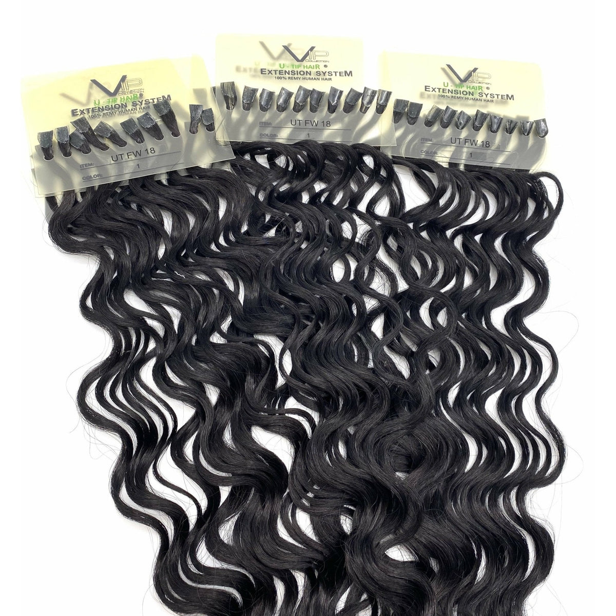 VIP U-Tip System – Keratin Human Hair Extensions, Curly 18"