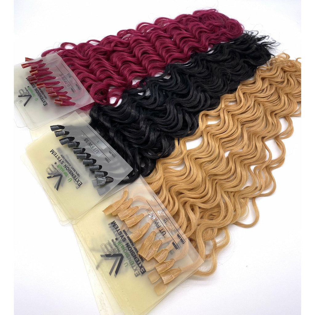 VIP U-Tip System – Keratin Human Hair Extensions, Curly 18"