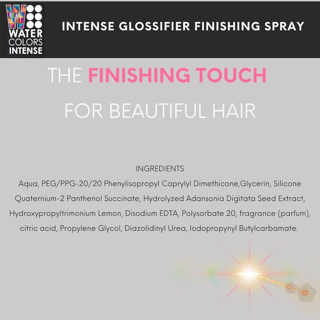 Watercolors Intense Hair Glossifier Anti-Frizz & UV Finishing Spray, 4 oz